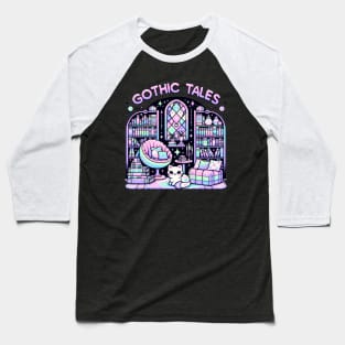 Gothic Tales Pastel Goth Library Kawaii Cute Chibi Baseball T-Shirt